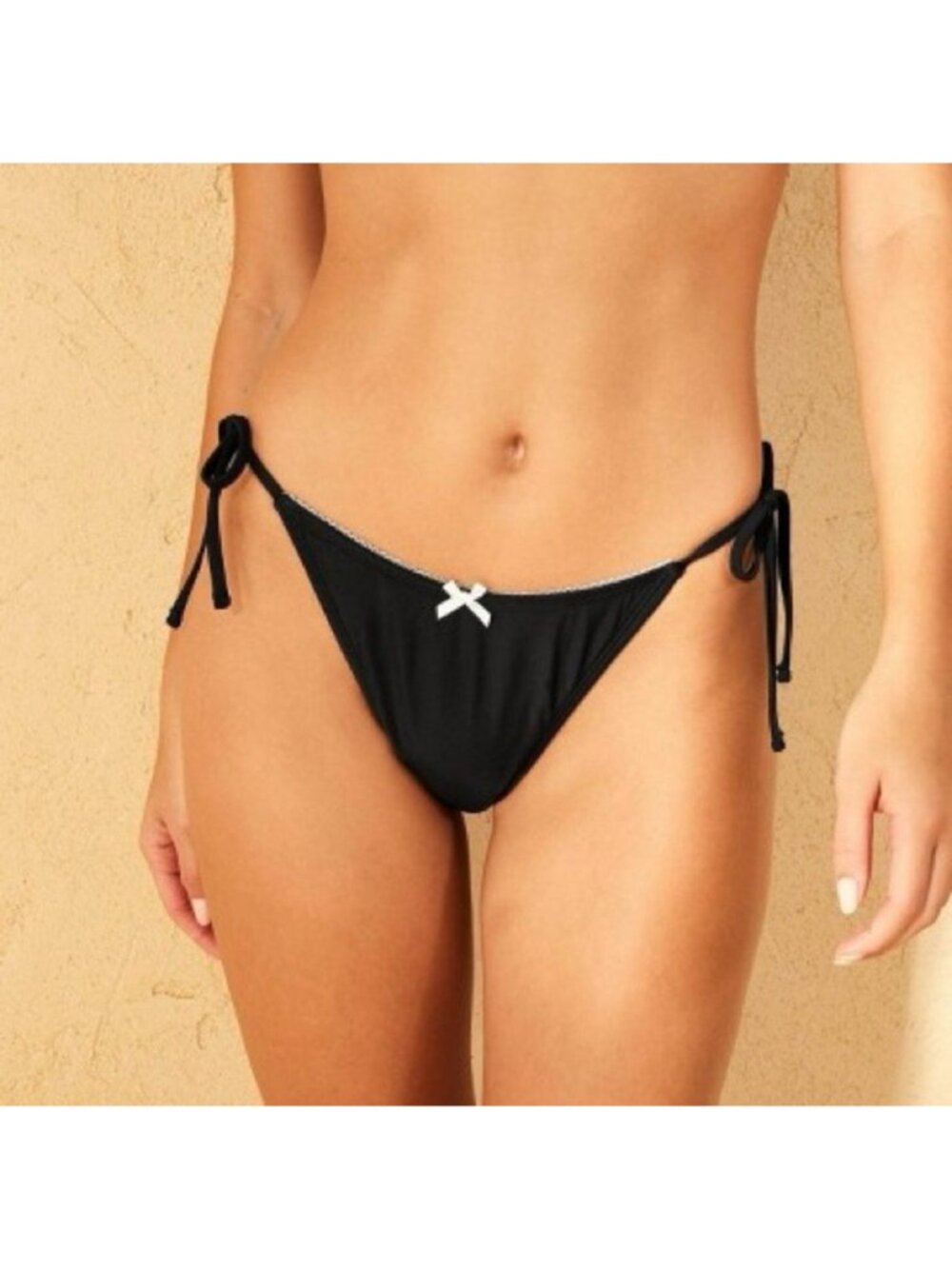 NWT Wild Fable Picot Bow Trim Low-Rise Extra Cheeky Side-Tie Bikini Bottom - S
